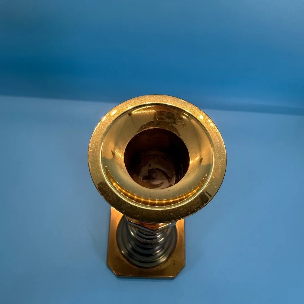 VTG Brass TaperBeehive Candle Holder Medium‎ Victorian Regency Dark Academia Art